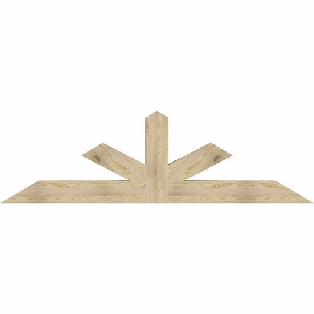 Ekena Millwork Saratoga Rough Sawn Timber Gable Bracket, Douglas Fir, 84"W x 24"H x 6"D x 6"F, 7/12 Pitch GBW084X24X0606SAR00RDF